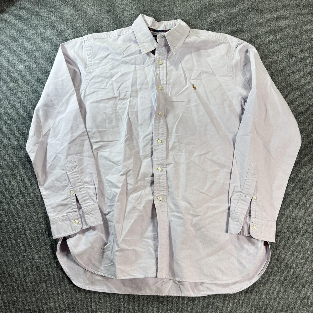 Ralph Lauren Shirt Mens XL‎ Purple Solid Button Down Long Sleeve Classic Fit